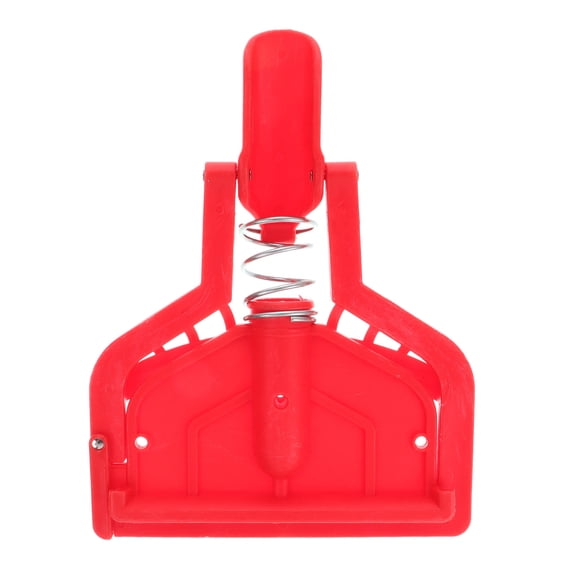 WASHWEPE 1Set Mop Head Clamp Red Rectangular Clip Stainless Steel Plastic for Home Users Commercial Cleaners