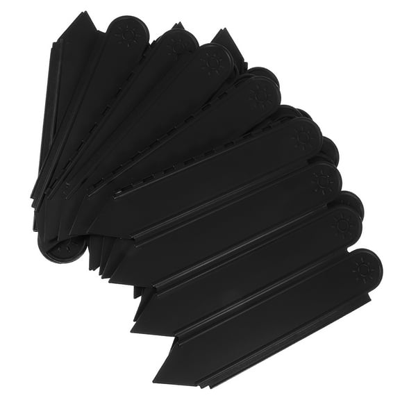 WASHWEPE 1Set Plastic Black Panel Fence for Garden Edging Border Protection 11.8x0.87x0.04in