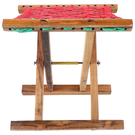 WASHWEPE 1Set Portable Stool for Adults in Red for Outdoor Camping and Fishing 11.8x12.9x11in