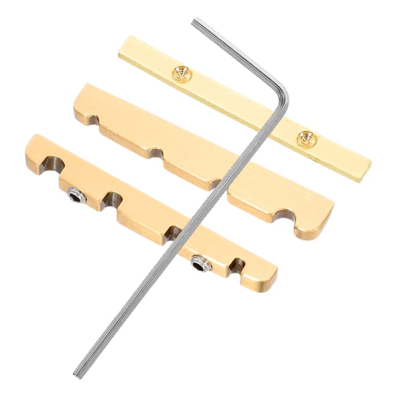 WASHWEPE 1Set Precision 38Mm Brass Bass Bridge Nut with Slotting Technology for Stable Bass Guitar Sound