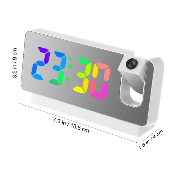 WASHWEPE 1Set Projector Ceiling Clocks Led Technology DC5V 0.5A Power Supply White Plastic for Bedrooms