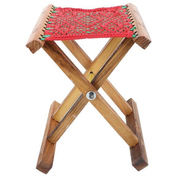 WASHWEPE 1Set Red Folding Stool for Camping and Fishing with Portable and Foldable Design 11.8x12.9x11in