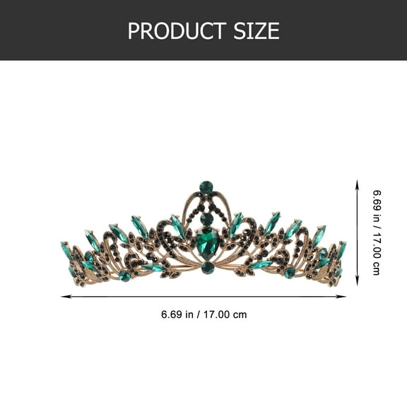 WASHWEPE 1Set Rhinestone Wedding Headpiece Bridal Crown for Bride Party and Banquet Accessory 6.29X5.11X1.97in