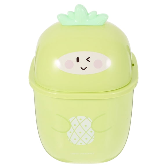 WASHWEPE Desktop Trash Green Plastic 1Set 9.4X6.5X6.5In