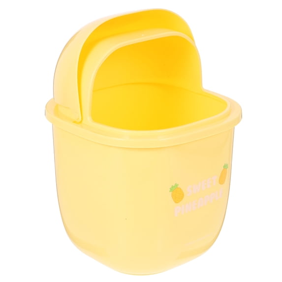 WASHWEPE 1Set Small Trash Can With Lid For Bedroom Home Decoration 9.4x6.5x6.5in