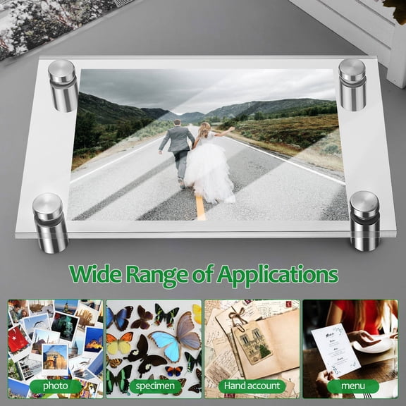 WASHWEPE 1Set Transparent Acrylic Picture Frame Sturdy Clear Frame for Horizontal Or Vertical Display
