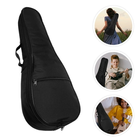 WASHWEPE 1Set Ukulele Case Black Rectangular Shape Simple Design for Unisex 23.03X8.27X0.79In