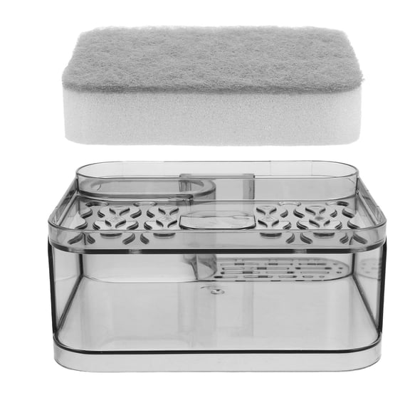 WASHWEPE 1Set Wall Mounted Soap Holder 5.1X5X2.2in Grey for Kitchen Sponge Rack with Drain Shelf