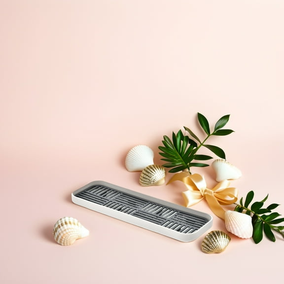 WASHWEPE 1Set White Grey Plastic Dish Drain Tray for Kitchen Use and Dish Rack Drainer