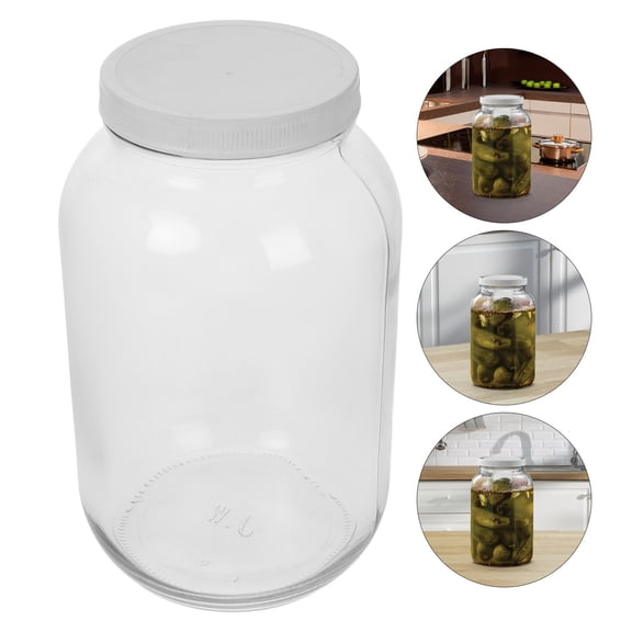 WASHWEPE 1Set Wide Mouth Jars Glass for Home Use and Canning
