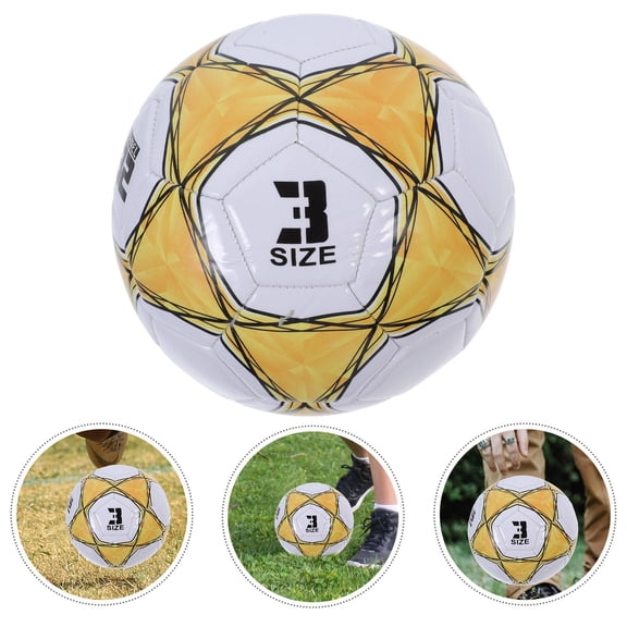 WASHWEPE 1Set Yellow PVC Soccer Ball for Kids Outdoor Sports Training in Garden and .00X18.00X18.00CM