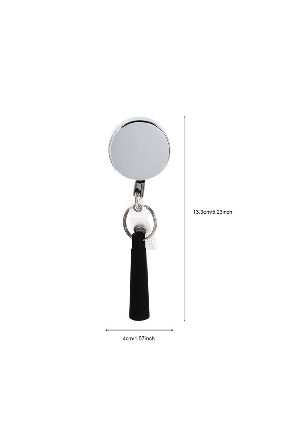 1Pc Name Card Holder ID Badge Holder Clips ABS Silver Retractable Design Back to School