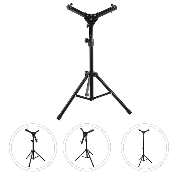 WASHWEPE 1set Dumb Drum Holder Rack For Beginners Portable Folding Stand With Height For Practice And Storage Black