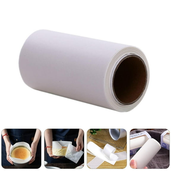 WASHWEPE 2 Rolls Non Stick Baking Liners For Cake Pans Oil Parchment For Baking Cakes Bread Pastries Easy Cleanup