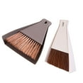 thumbnail image 1 of WASHWEPE 2 Set Mini Broom Dustpan Set Desktop Cleaning Tools Preschool Education Props Household Use Coffee Beige, 1 of 8