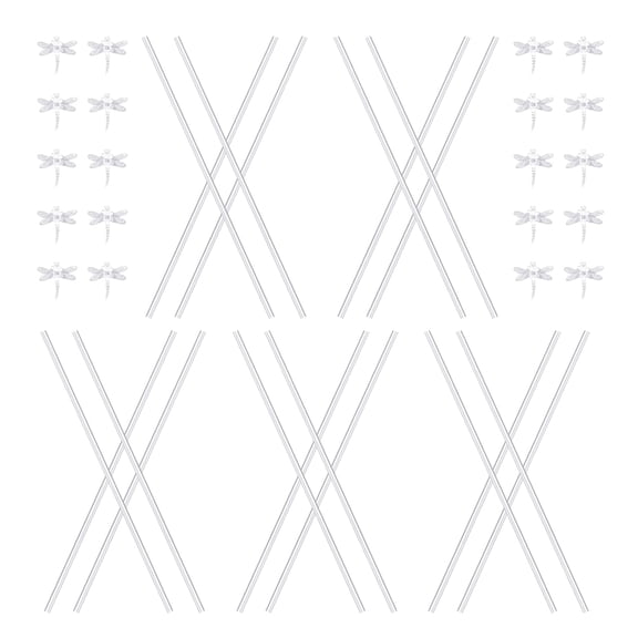 WASHWEPE 20 Sets Transparent Orchid Specific Bracket for Indoor Plant Display 17.49X0.20X0.20in