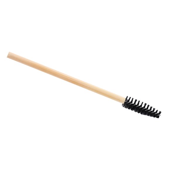 WASHWEPE 20Pcs Black Eyebrow Combs Bamboo Handle Comfortable Grip for Cosmetic Makeup Use