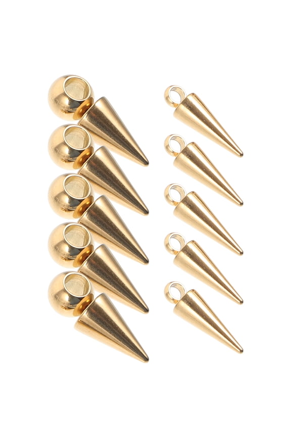 20Pcs Metal Cone Necklace Pendants Elegant Diy Craft Accessories For New Year