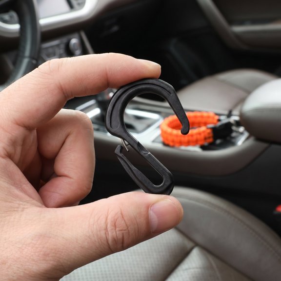 WASHWEPE 20Pcs Plastic Hook Clips for Cargo Net Black Car Trunk Tie Down Fasteners Elastic Snap in Hooks