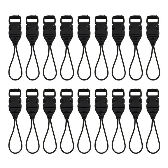 WASHWEPE 20Pcs Plastic Push Buckle Mini Buckles for Backpack Parts Quick Release Nylon Black Color