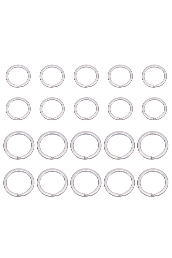 20Pcs Plated Silver Split Ring Keychain Connector Durable Metal Plated Key Ring for Auto and Home Keys