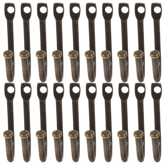 WASHWEPE 20Pcs Rustic Design Metal Hook for Wall Mounting and Tool Organization in 3.40X2.40X0.60in
