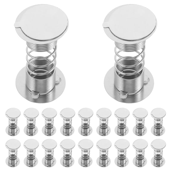 WASHWEPE 20Pcs Universal Plated Silver Bobblehead Spring Base with Double Sided Tape for Car Dashboard Decor Stand