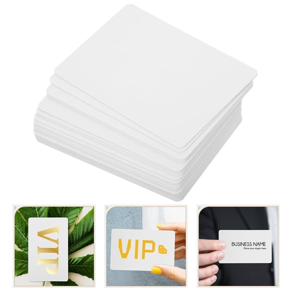 WASHWEPE 20Pcs White PVC Id Cards for Business Office Photos Identification Badges 3.34X2.16X0.08in