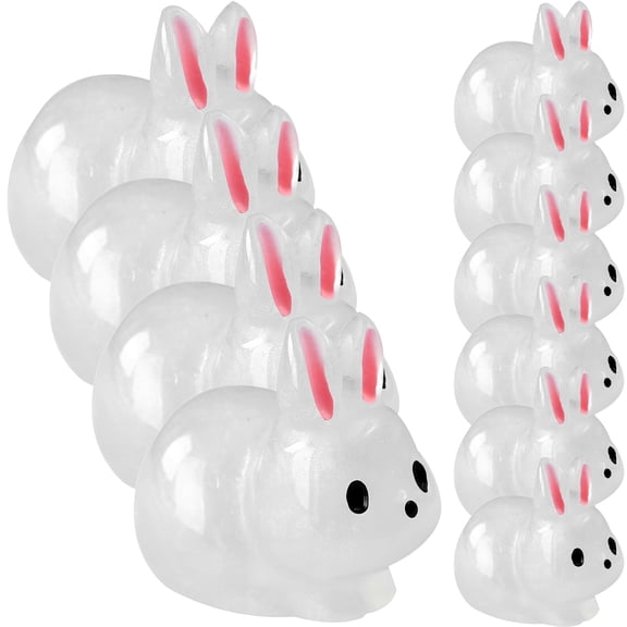 WASHWEPE 20Set Glowing in the Dark Mini Resin Rabbits Perfect for Home Decoration 0.91X0.71X0.59In