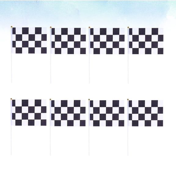 WASHWEPE 24Pcs Racing Hand Waving Flags Polyester Material Portable for Driving Event Decoration