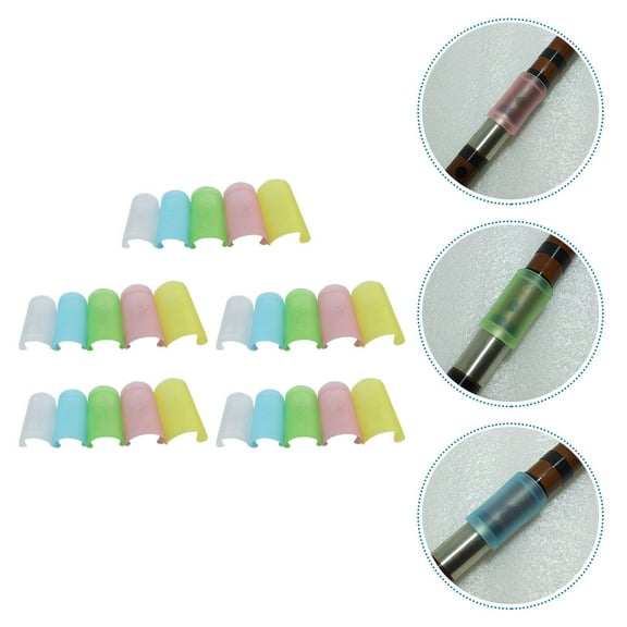 WASHWEPE 25 Pcs Flute Protectors Durable Flute Films Protective Covers Easy Install Colors Present Random Color