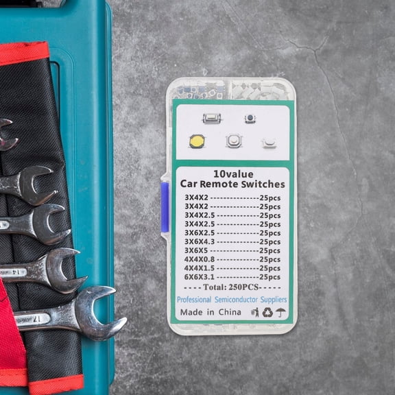 WASHWEPE 250Pcs Momentary Push Button Assorted Color Plastic Car Parts Tactile Design Micro Switch