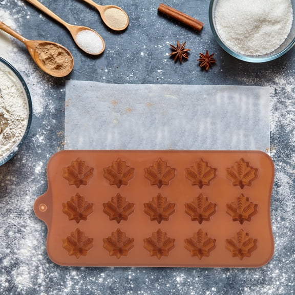 WASHWEPE 2PCS Non-stick Silicone Molds for DIY Cookie Making Light Brown Creative Tools