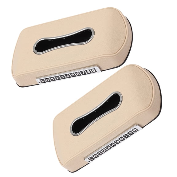 WASHWEPE 2Pack Car-Mounted Tissue Box Beige Rectangular Design for Tissue Storage and Sun Protection