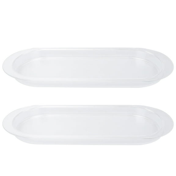 WASHWEPE 2Pack Clear Cracker Tray Egg Plate Acrylic Storage Modern Kitchen Use