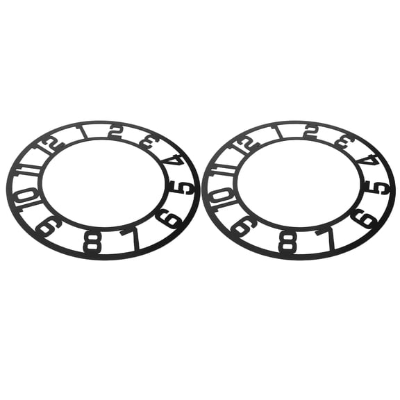 WASHWEPE 2Pcs Arabic Numeral Clock Decal Acrylic Black for Interior Decoration in Hotel Lobbies