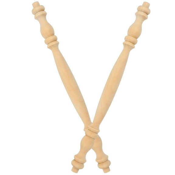 WASHWEPE Wooden Baluster For Railings Light Brown 2Pcs Solid Wood