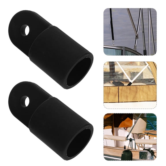 WASHWEPE 2Pcs Black Bimini Top Eye End Caps Nylon Boat Hardware Replacement for Marine and Yacht Accessories