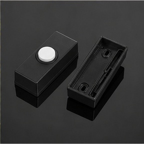 WASHWEPE 2Pcs Black Retro Doorbell Push Button Durable Plastic Doorbell Switch for Home Use