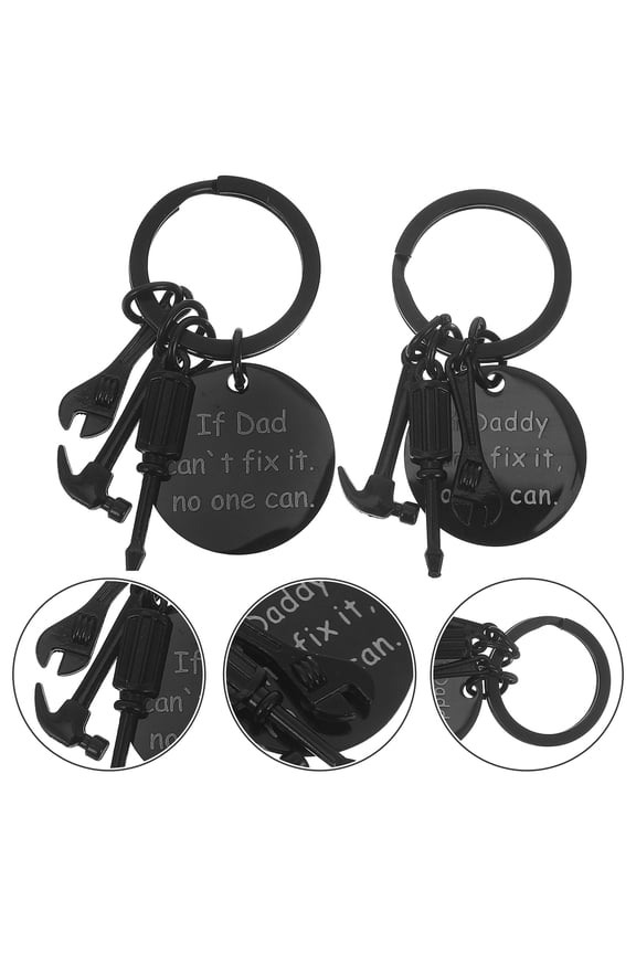2Pcs Delicate Keyring Wrench Shape 0.98X0.98X0.24in Stainless Steel Hanging Decor for