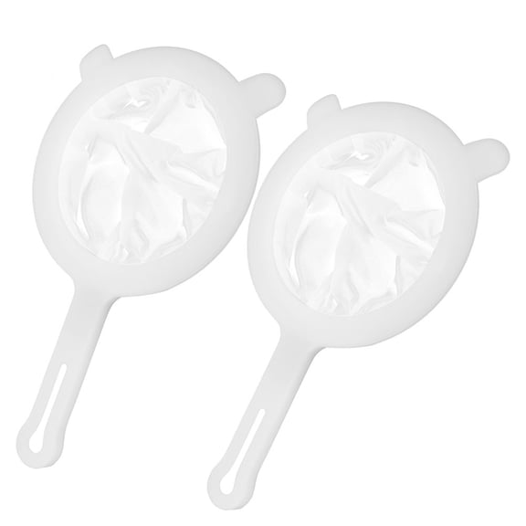 WASHWEPE 2Pcs Fine Mesh Strainer with Handle White for Kitchen Juice Tea Coffee Filtering