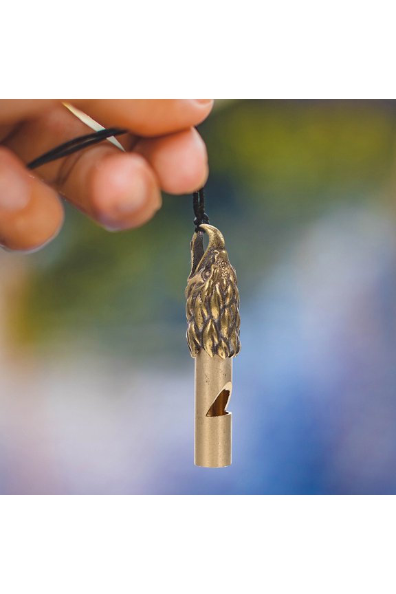 2Pcs Golden Copper Whistle Keychain Portable Decorative Pendant for Camping Hiking Outdoors