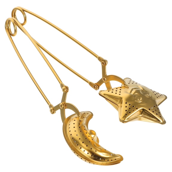 WASHWEPE 2Pcs Golden Tea Leaf Strainer Stainless Steel Long-Handled Tea Strainers for Home Use