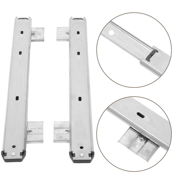 WASHWEPE 2Pcs Heavy Duty Metal Keyboard Drawer Slides Smooth Ball Bearing Rails for Home Office Desk