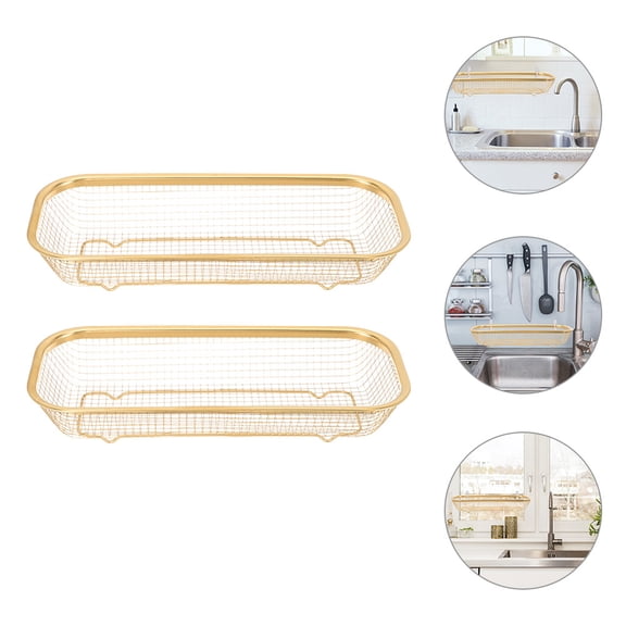 WASHWEPE 2Pcs Kitchen Utensil Holder Chopsticks Basket Rectangular Shape For Housewarming present In Stainless Steel