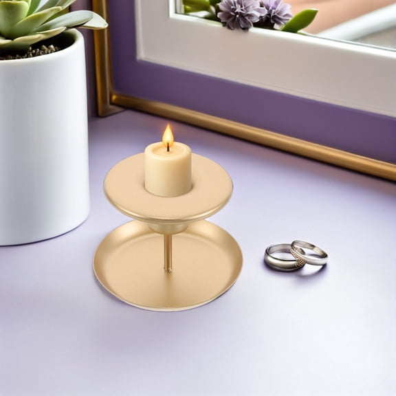 WASHWEPE 2Pcs Nordic Iron Candelabra Centerpiece with Plated Gold Finish for Versatile Table Decor