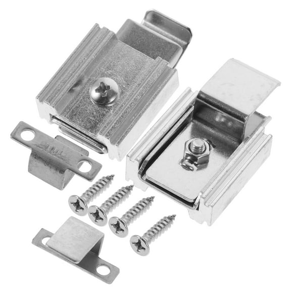 WASHWEPE 2Pcs Plated Silver Metal Screen Window Fixing Buckles Durable Frame Clips for Daily Use