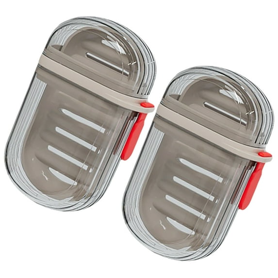 WASHWEPE 2Pcs Portable Travel Soap Holders for Bathroom Use Assorted Color 11.8x7.9x3.9in PP with Drainage Feature