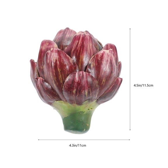 WASHWEPE 2Pcs Purple Red Artificial Artichoke Plastic Artificial Fruit Display