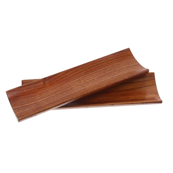 WASHWEPE 2Pcs Rectangular Wood Serving Tray Light Brown Rustic Style for Sushi Sashimi Appetizers Desserts